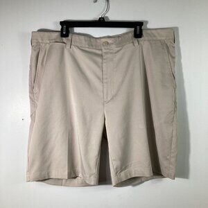 Mens Roundtree & Yorke Performance Shorts 9" Tan 42